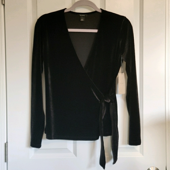 NWT Halogen Velvet Wrap Top - Picture 2 of 4